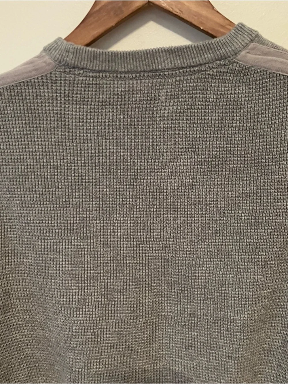 Calvin Klein Mens Waffle Weave Medium Gray Long Sleeve Crewneck Preppy Y2K